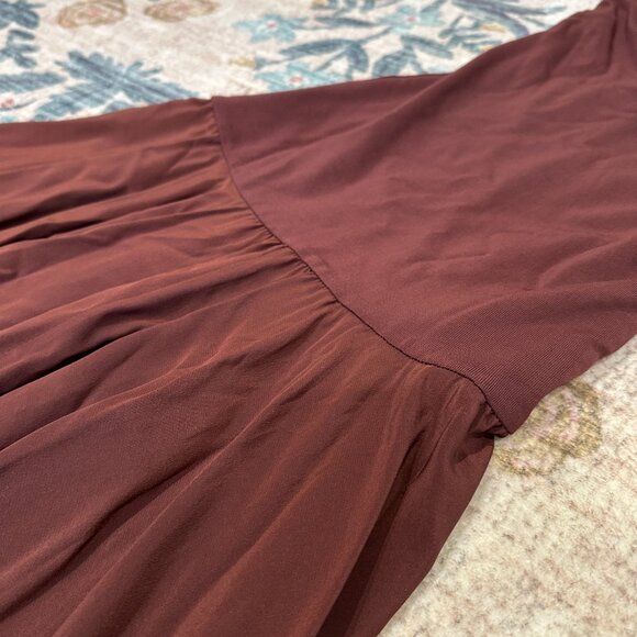 ESSE STUDIOS brown Illi strap-less drop waist silk dress, UK 6, US XS - Picture 6 of 7